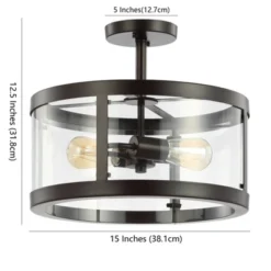 15" Iron And Glass Herndon Modern LED Flush Mount - Jonathan Y -Jonathan Y Store GUEST 013ebfd4 27ac 476a a7c2 b4f15745c2f5