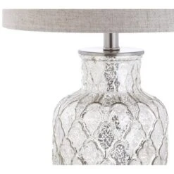 JONATHAN Y Alvord 24.5" LED Glass Table Lamp with Linen Drum Shade -Jonathan Y Store GUEST 031cbf88 ea5f 424e b802 068ac7760397