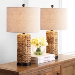 JONATHAN Y Elicia 25" Coastal Seagrass LED Table Lamp Set of 2 -Jonathan Y Store GUEST 03bd031c 7ff9 4a0d 83d2 56e94b65c29a