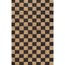 JONATHAN Y Theo Modern Farmhouse Woven Jute Checkerboard Indoor Runner Rug