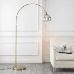 JONATHAN Y Nora 71" Coastal Vintage Iron LED Floor Lamp - Gold