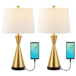 JONATHAN Y Colton 26" Classic French Country Iron LED Table Lamps with USB Charging Port - Set of 2 -Jonathan Y Store GUEST 0a63be69 c69b 49e7 8f0b 2e89e140c2c6