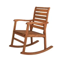 JONATHAN Y Carey Modern Slat-Back Acacia Wood Patio Outdoor Rocking Chair -Jonathan Y Store GUEST 0a9f2601 b70d 48e6 934f 3424a4e5fbd5
