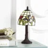 JONATHAN Y 12" Hummingbird Tiffany Style Table Lamp - Bronze Finish with LED Bulb