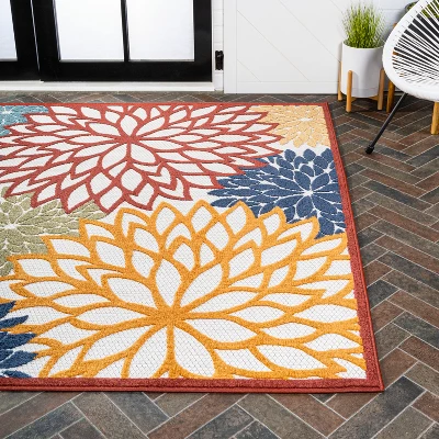 JONATHAN Y Minori Floral Modern Indoor/Outdoor Runner Rug 4 JONATHAN Y Minori Floral Modern Indoor/Outdoor Runner Rug - Image 2