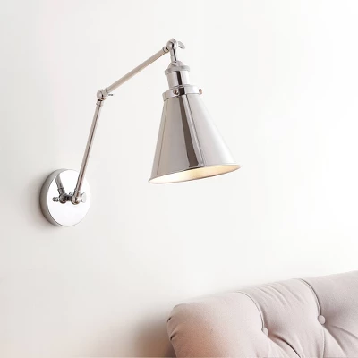 JONATHAN Y 7" Adjustable Arm Metal Rover Wall Sconce with LED Bulb - Silver 3 JONATHAN Y 7" Adjustable Arm Metal Rover Wall Sconce with LED Bulb - Silver