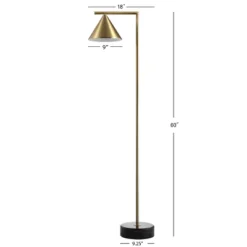 JONATHAN Y Chelsea 60" Brass Cone Shade Floor Lamp with Marble Base -Jonathan Y Store GUEST 0ec50af6 f8da 4a5e abfe 37e7a81176e6