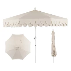 JONATHAN Y Tracy 9 Ft. Classic Mid-Century Scalloped Fringe Market Patio Umbrella -Jonathan Y Store GUEST 0fee6c33 7d5b 49a6 a5a2 aac8658778d3