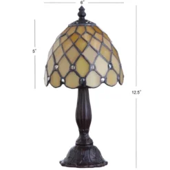 12.5" Campbell Tiffany Style Table Lamp (Includes LED Light Bulb) Bronze - JONATHAN Y -Jonathan Y Store GUEST 1014f6e7 c89e 4f06 972f 37f4241b9c99