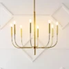 JONATHAN Y Amoros 27.25" 8-Light Mid-Century Modern Gold LED Chandelier -Jonathan Y Store GUEST 10ff9ab1 8b9a 4de4 a59b d3fbd259105f