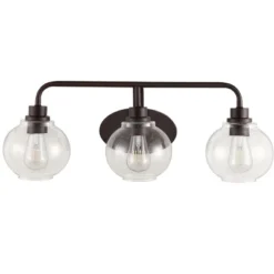 JONATHAN Y Sandrine 3-Light Iron and Seeded Glass Rustic LED Vanity Light -Jonathan Y Store GUEST 121f2108 bd86 4a6f 8fca 98dc1504b9d6