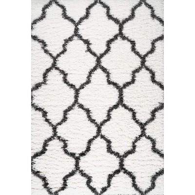 JONATHAN Y Marrakesh Shag Trellis Area Rug - Charcoal & Ivory 3 JONATHAN Y Marrakesh Shag Trellis Area Rug - Charcoal & Ivory