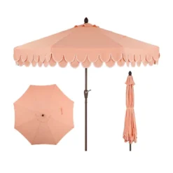 JONATHAN Y Tracy 9 Ft. Classic Mid-Century Scalloped Fringe Market Patio Umbrella -Jonathan Y Store GUEST 14008c6f 9f61 4074 b6b7 9719298a4f4b