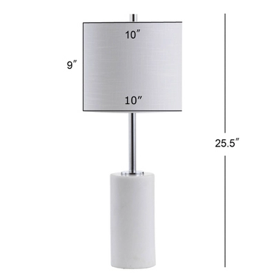 JONATHAN Y Aksel 25.5" White Marble Table Lamp with LED Bulb 4 JONATHAN Y Aksel 25.5" White Marble Table Lamp with LED Bulb - Image 2