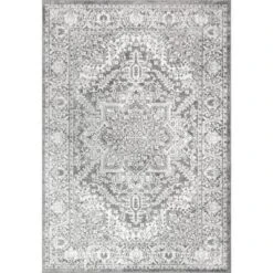 JONATHAN Y Mercer Shag Plush Area Rug - Modern Persian Gray Runner