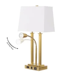 JONATHAN Y Blaire 23.75" 2-Light Metal Table Lamp with USB Charging Port -Jonathan Y Store GUEST 17ddf9cc 5fa9 4818 ae1c 027f6efe83ec