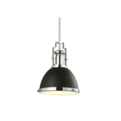 Jonathan Y Homer 10" Adjustable Vintage LED Pendant - Chrome and Brass