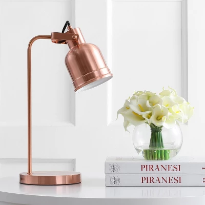 18" Metal Edgar Task Lamp (Includes LED Light Bulb) Copper - JONATHAN Y 4 18" Metal Edgar Task Lamp (Includes LED Light Bulb) Copper - JONATHAN Y - Image 2