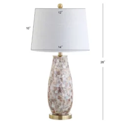 JONATHAN Y Jocelyn 28" Seashell Mosaic Table Lamp - White/Brass -Jonathan Y Store GUEST 1bfb7181 b873 4acc 97c4 d8eec1d27065
