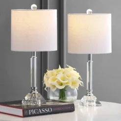 Jonathan Y 19.5" Crystal and Metal Table Lamp with LED Bulb