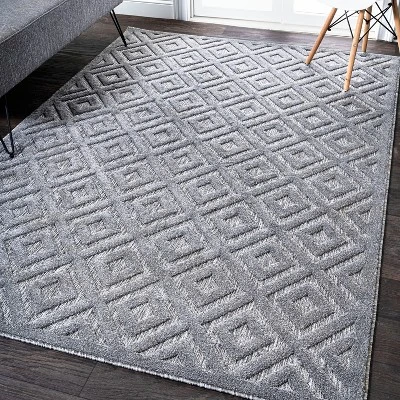 Portmany Neutral Diamond Trellis Indoor/Outdoor Area Rug - JONATHAN Y 5 Portmany Neutral Diamond Trellis Indoor/Outdoor Area Rug - JONATHAN Y - Image 3