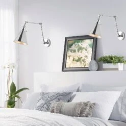 JONATHAN Y Rover 7" Adjustable LED Wall Sconces, Chrome (Set of 2)