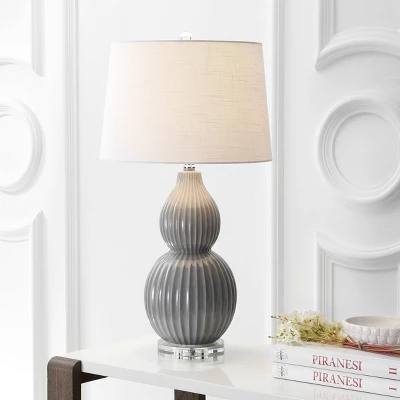 Jonathan Y 28.25" Ceramic Thatcher Table Lamp (Includes LED Light Bulb) 3 Jonathan Y 28.25" Ceramic Thatcher Table Lamp (Includes LED Light Bulb)