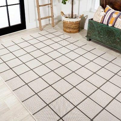 JONATHAN Y Grid Modern Squares Indoor/Outdoor Area Rug 9 JONATHAN Y Grid Modern Squares Indoor/Outdoor Area Rug - Image 7