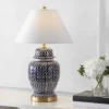28.5" Ceramic/Iron Coastal Modern Table Lamp Blue/White (Includes LED Light Bulb) - JONATHAN Y -Jonathan Y Store GUEST 2333d1fc 0341 4fe2 8169 a308ac453cb2
