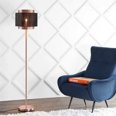 Jonathan Y Tribeca 60.5" Metal Floor Lamp - Copper and Blackened Finish 3 Jonathan Y Tribeca 60.5" Metal Floor Lamp - Copper and Blackened Finish