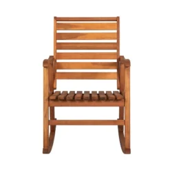 JONATHAN Y Carey Modern Slat-Back Acacia Wood Patio Outdoor Rocking Chair -Jonathan Y Store GUEST 24b9de4a 122c 4f4d 81d6 054a963f280f