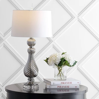 Jonathan Y 32" Crystal and Murano Glass Swirl Table Lamp with LED Bulb - Gray 3 Jonathan Y 32" Crystal and Murano Glass Swirl Table Lamp with LED Bulb - Gray