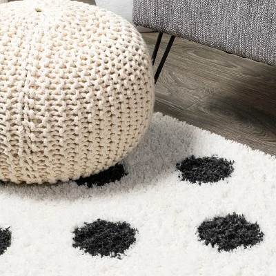 Pere Modern Charcoal Dot Shag Area Rug - JONATHAN Y 9 Pere Modern Charcoal Dot Shag Area Rug - JONATHAN Y - Image 7