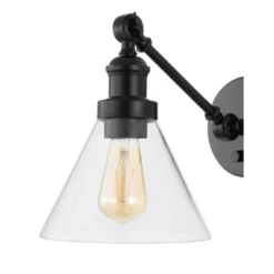 8" (Set Of 2) Iron/Glass Adjustable Cowie Wall Sconces Oil Rubbed Bronze - JONATHAN Y: UL Listed, Includes LED Bulbs -Jonathan Y Store GUEST 2a756ded cbcb 4462 8d60 645b2ae79219