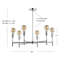 17.75" Adjustable Height Metal Turing Pendant (Includes Energy Efficient Light Bulb) Chrome - JONATHAN Y -Jonathan Y Store GUEST 2a7c8d48 d063 4dfd 8637 3a796e6da6f6