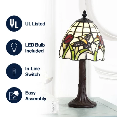 JONATHAN Y Hummingbird Tiffany-Style LED Table Lamp with Stained Glass Shade 4 JONATHAN Y Hummingbird Tiffany-Style LED Table Lamp with Stained Glass Shade - Image 2