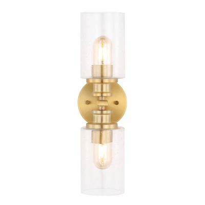 JONATHAN Y Jules 16.5" 2-Light LED Edison Cylinder Wall Sconce - Brass Gold 4 JONATHAN Y Jules 16.5" 2-Light LED Edison Cylinder Wall Sconce - Brass Gold - Image 2
