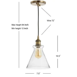 7.5" Adjustable Metal Goldwater Drop Pendant (Includes Energy Efficient Light Bulb) Brass - JONATHAN Y 8 7.5" Adjustable Metal Goldwater Drop Pendant (Includes Energy Efficient Light Bulb) Brass - JONATHAN Y -Jonathan Y Store GUEST 2c7eb46a c2da 4a92 b706 94ea0d860bae