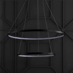JONATHAN Y Brice 24" Modern Metal Round Chandelier in Black -Jonathan Y Store GUEST 2cc17207 fece 465f 9a59 f1bcea69663c