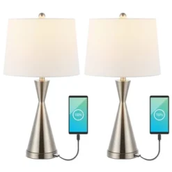 JONATHAN Y Colton 26" Classic French Country Iron LED Table Lamps with USB Charging Port - Set of 2 -Jonathan Y Store GUEST 2d4920f5 1909 4e75 a125 b0e9816a6e5b