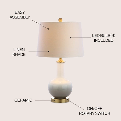JONATHAN Y Gradient Ceramic LED Table Lamp with Brass Accents 4 JONATHAN Y Gradient Ceramic LED Table Lamp with Brass Accents - Image 2