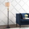 JONATHAN Y January 60" Glass and Metal Floor Lamp with LED Bulb