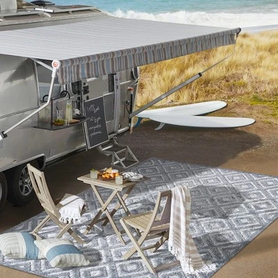 Portmany Neutral Diamond Trellis Indoor/Outdoor Area Rug - JONATHAN Y 11 Portmany Neutral Diamond Trellis Indoor/Outdoor Area Rug - JONATHAN Y - Image 9