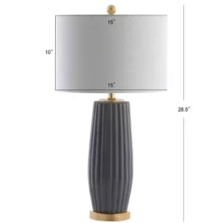 JONATHAN Y Roman 28.5" Gray Ceramic Fluted Table Lamp with LED Bulb 7 JONATHAN Y Roman 28.5" Gray Ceramic Fluted Table Lamp with LED Bulb -Jonathan Y Store GUEST 330ca017 07b6 4bbe 9fce 6dd0316e8749