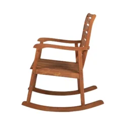 JONATHAN Y Carey Modern Slat-Back Acacia Wood Patio Outdoor Rocking Chair -Jonathan Y Store GUEST 34e266e8 a1c6 47f1 bc74 caaa5f5b0b75