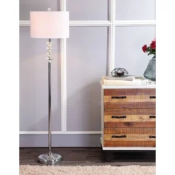JONATHAN Y Mia 60.5" Crystal and Chrome Floor Lamp with LED Bulb