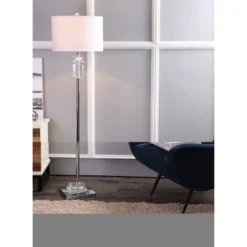 JONATHAN Y Aria 63" Crystal and Chrome Floor Lamp with LED Bulb