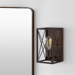 JONATHAN Y Norris X-Frame Rustic Iron Farmhouse LED Wall Sconce 14 JONATHAN Y Norris X-Frame Rustic Iron Farmhouse LED Wall Sconce -Jonathan Y Store GUEST 37dcfe67 c780 48e7 b488 358ee9176da7