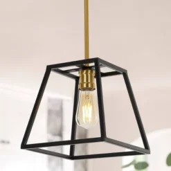 JONATHAN Y Girard 9.25" 1-Light Farmhouse Industrial Iron LED Pendant