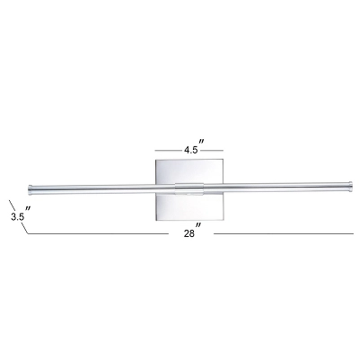 JONATHAN Y Makena 28" Dimmable Metal LED Wall Sconce - Polished Chrome 5 JONATHAN Y Makena 28" Dimmable Metal LED Wall Sconce - Polished Chrome - Image 3